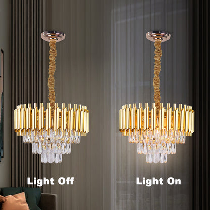 Żyrandol Kryształowy VERSAILLES Petito 3xE14, średnica 30cm, złoty, regulowana wysokość, metal i kryształ