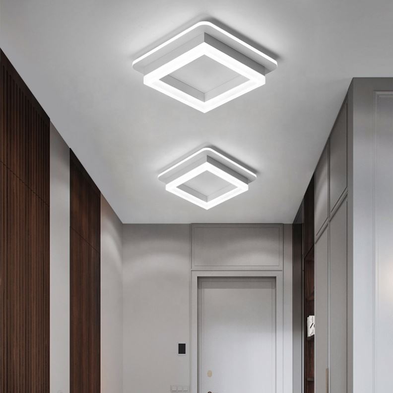 Nowoczesny żyrandol LED 29W, średnica 22cm, kwadratowy, światło zimne/ciepłe/neutralne, biały