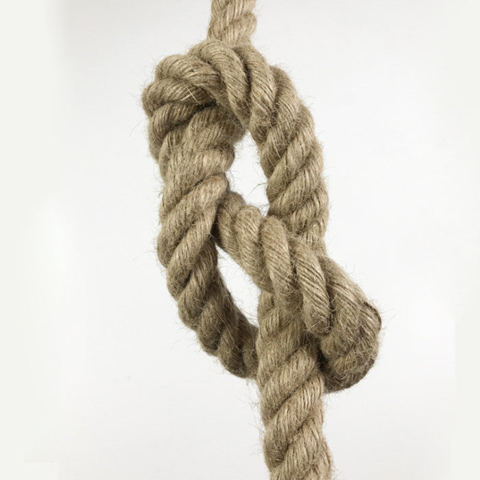 Żyrandol w stylu vintage LV103/130, 1xE27, rustykalny, sznurek i metal, 130cm, czarna podpora