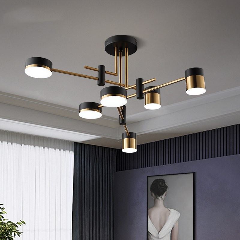 Żyrandol LED Ionitus 72W czarny, ramiona, metal