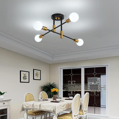 Modernistyczny żyrandol Gentile, 4x E27, czarno-złoty, nowoczesny design