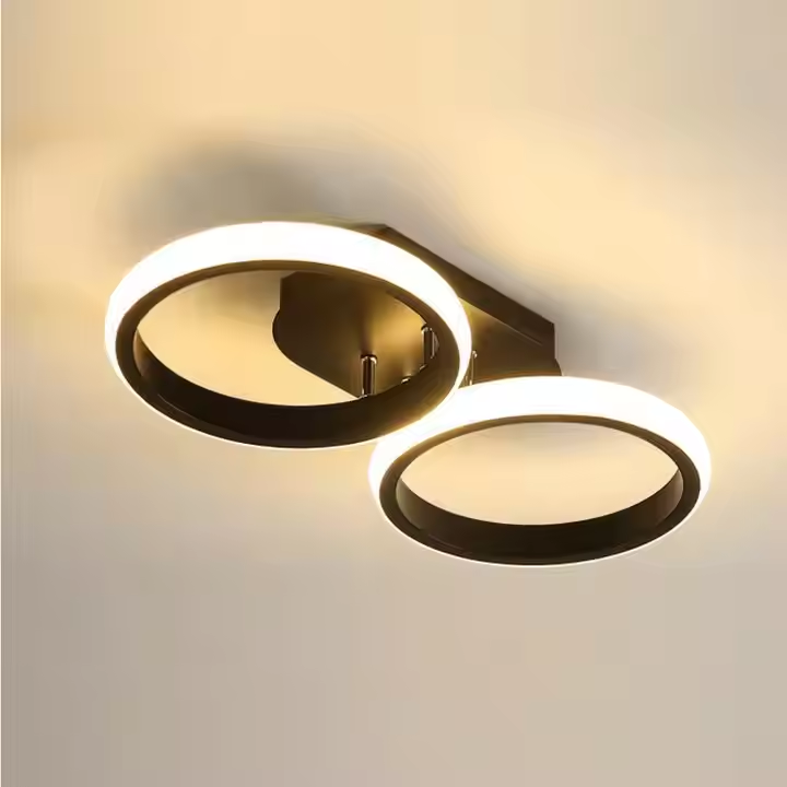 Żyrandol LED Celio, 16 W, 2 okręgi, zimne/ciepłe/neutralne światło, czarny