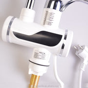 Bateria elektryczna z natychmiastowym podgrzewaniem wody, wyświetlacz temperatury LED, pozioma z montażem do zlewu/wanny, moc 3000 W, ciepła woda 30°C-60°C, biała, Z007XDT