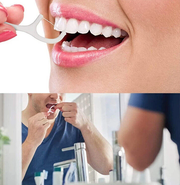 Zestaw 100 wykałaczek z nicią dentystyczną