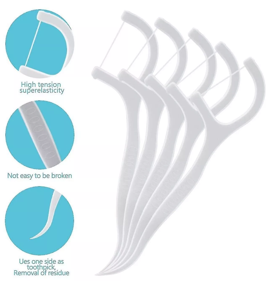 Zestaw 100 wykałaczek z nicią dentystyczną