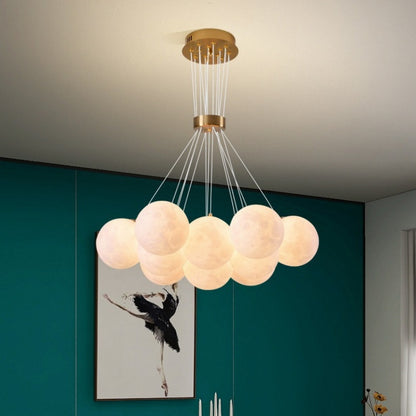 Żyrandol wiszący LOFT BAGLIORE Ricardo, 7x G9, złoty, regulowana wysokość