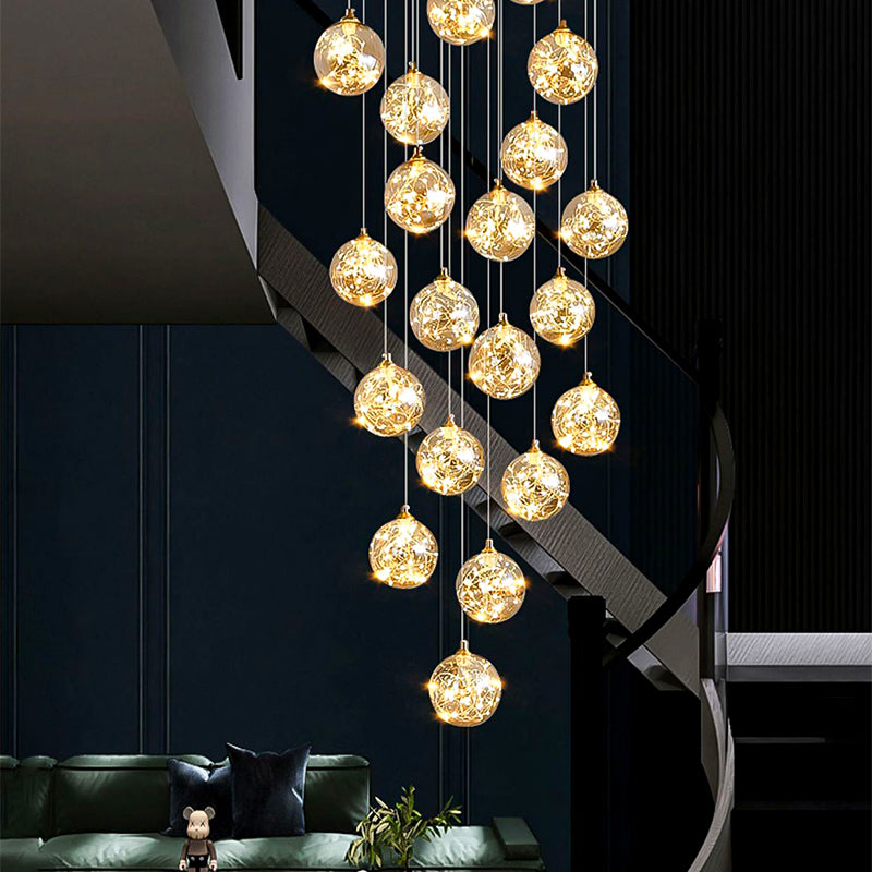 Żyrandol kryształowy LED KILKENNY Culmino, 144 W, światło neutralne, średnica 60 cm, kolor złoty