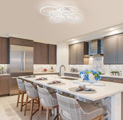 Żyrandol LED BETTY 130 W z pilotem, 8 okręgów, światło zimne/ciepłe/neutralne, ściemnialny, biały