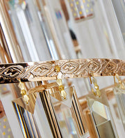 WINDSOR Altiora kryształowy żyrandol, średnica 60 cm, wysokość 1800 cm, błyszczące złoto, regulowana wysokość, elegancki design