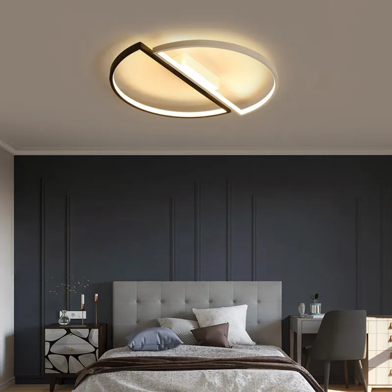 Żyrandol LED z pilotem VECTOR ARCUS 20W, 2 elementy, światło zimne/ciepłe/neutralne, ściemnialny, czarno-biały