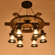 Vintage Harper żyrandol, 1xe27, rustykalna stodoła, sznurka i metal, 150 cm, czarny