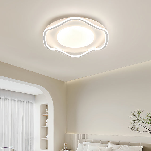 Żyrandol LED z nowoczesnym pilotem 106W, 2 kół, zimno/gorące/neutralne światło, niestabilne, białe