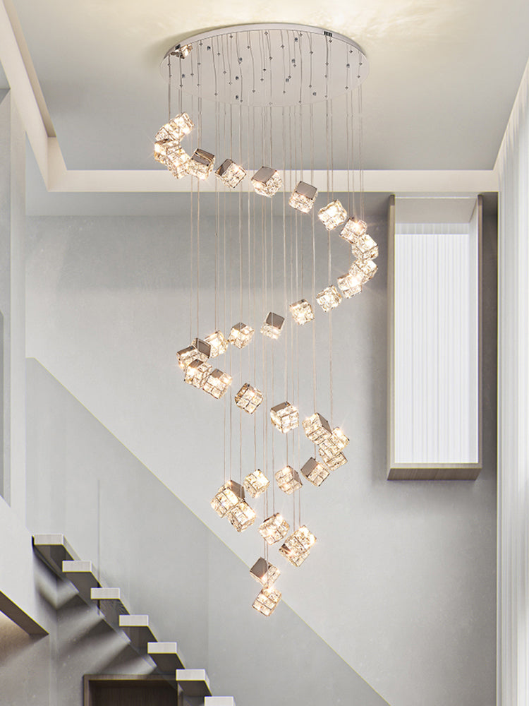 Nowoczesny żyrandol LED CM526/18, 51W, średnica 58,5cm, regulowana wysokość, chrom