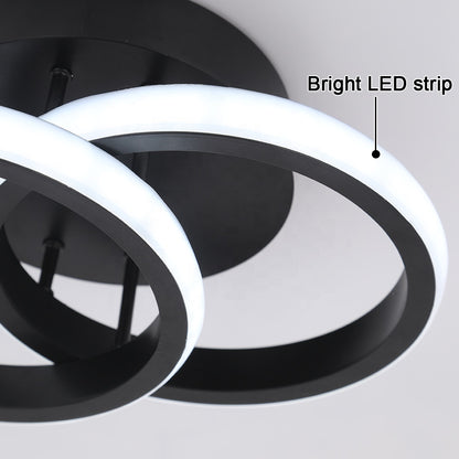Żyrandol LED VERTEX CIRCULA 22W, 2 koła, metalowe ramki, światło zimne/ciepłe/neutralne, czarny