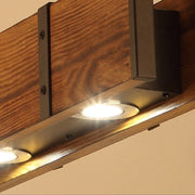 Żyrandol LED Vintage LV565/4, 12W Rustykalna Stodoła, Drewno i Metal, 100cm, Czarny