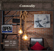 Żyrandol w stylu vintage LV102/150X120, 2xE27, rustykalny, sznurek i metal, 150cm, czarna podpora