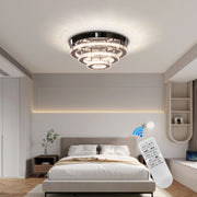 Kryształowy żyrandol LED LLC151/500CH, 64W, 3 elementy, światło zimne/ciepłe/neutralne, możliwość przyciemniania, błyszczący chrom