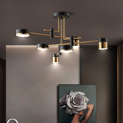Żyrandol LED Ionitus 72W czarny, ramiona, metal