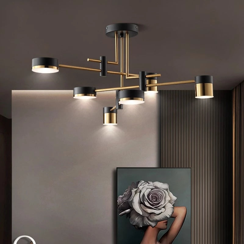Żyrandol LED Ionitus 72W czarny, ramiona, metal