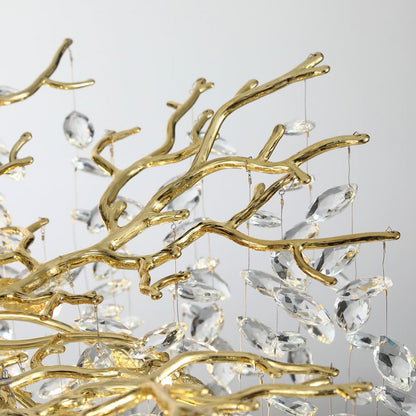 Żyrandol kryształowy WALTZ Rhapsody, 9x G9, złoty, 60cm, regulowana wysokość, metal i kryształ