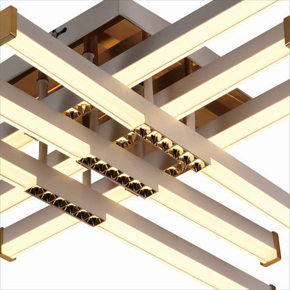 Żyrandol LED z pilotem LT178/6WH, 84W, 6 elementów, światło zimne/ciepłe/neutralne, możliwość przyciemniania, biały
