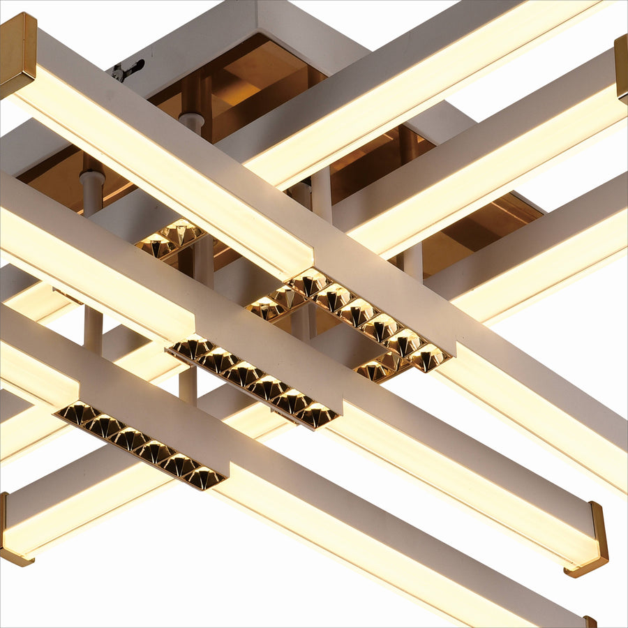 Żyrandol LED z pilotem LT178/6WH, 84W, 6 elementów, światło zimne/ciepłe/neutralne, możliwość przyciemniania, biały
