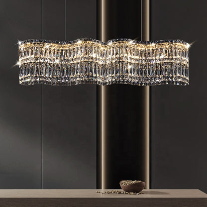 WINDSOR Regalis kryształowy żyrandol 10xE27, średnica 85 cm, błyszczący chrom, regulowana wysokość 
