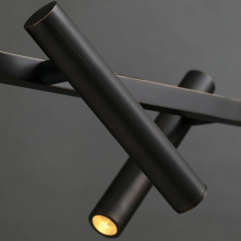 Żyrandol LED z pilotem Harman, 23 W, 6 źródeł światła, światło neutralne, czarny