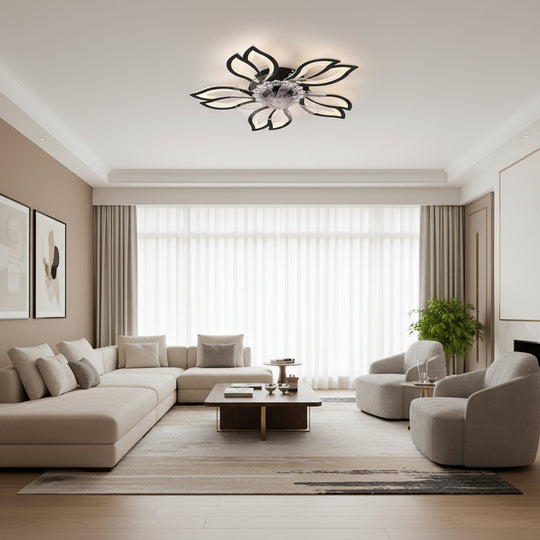 Żyrandol LED ANEMO Fan z pilotem, 30W, D61cm, światło zimne/neutralne/ciepłe, czarny