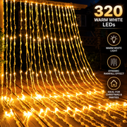 Świąteczna instalacja typu Rain, ciepłe światło, 300 x 300 cm, 320 diod LED