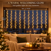 Kurtyna świetlna LED Instalacja świąteczna, ciepłe światło, 300 x 100 cm, 120 diod LED