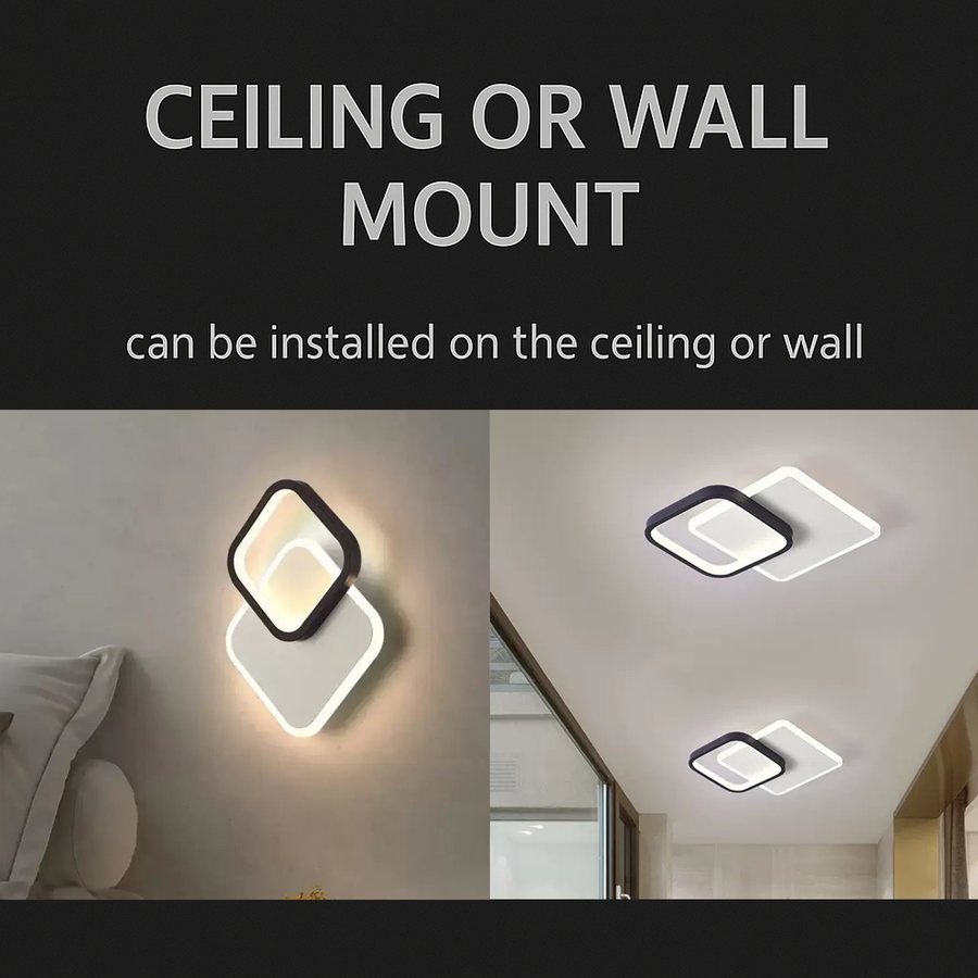 Żyrandol LED MARCELO 30W, Światło zimne/ciepłe/neutralne, czarno-białe