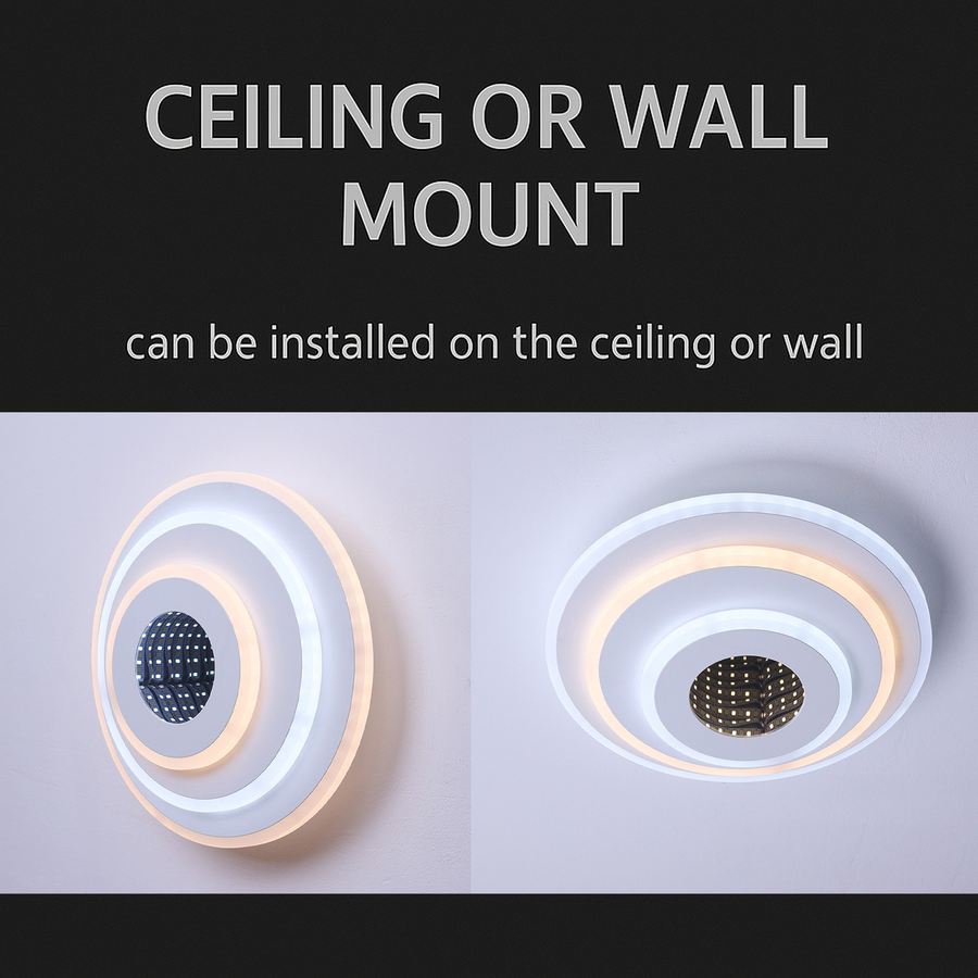 Okrągły żyrandol LED NEXA 3D 38W, światło zimne/ciepłe/neutralne, biały