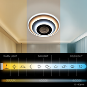 Okrągły żyrandol LED NEXA 3D 38W, światło zimne/ciepłe/neutralne, biały