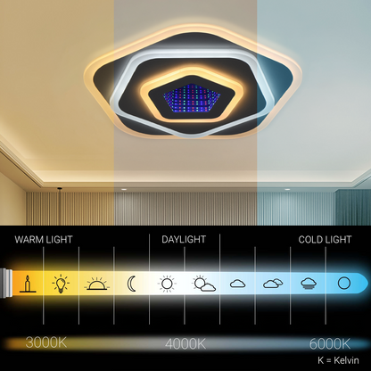 Żyrandol LED NEXA 3D 40W, średnica 23cm, światło zimne/ciepłe/neutralne, biały