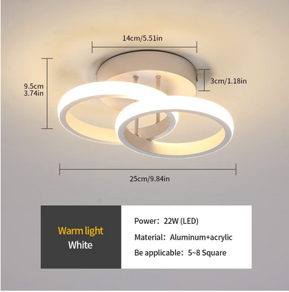 Żyrandol LED VERTEX CIRCULA 22W, 2 koła, metalowe ramki, światło zimne/ciepłe/neutralne, biały