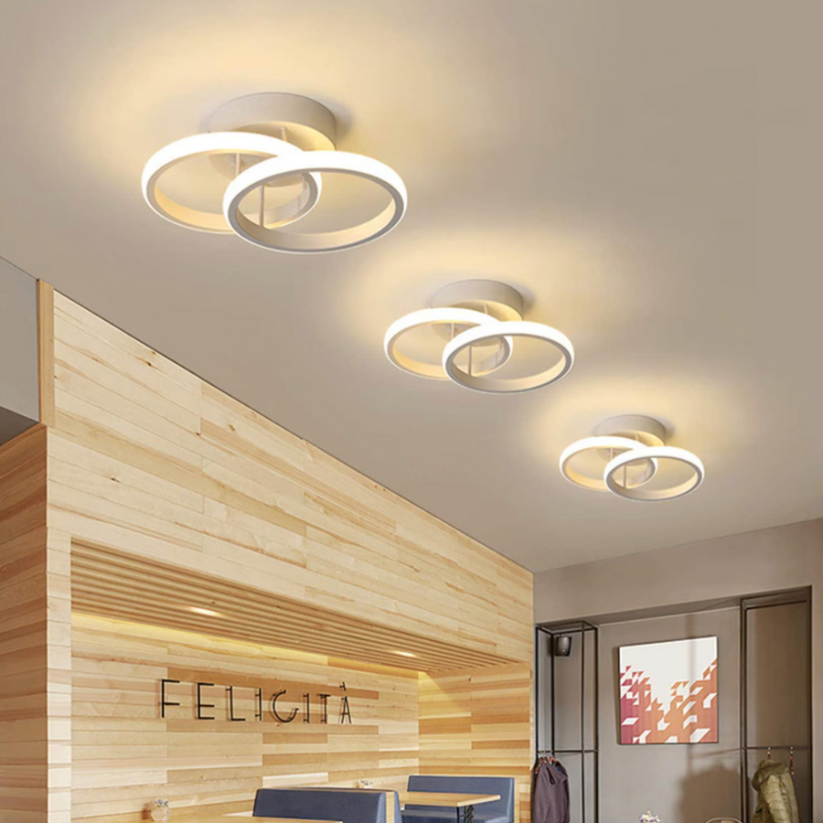 Żyrandol LED VERTEX CIRCULA 22W, 2 koła, metalowe ramki, światło zimne/ciepłe/neutralne, biały