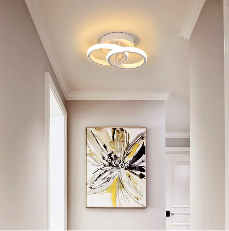 Żyrandol LED VERTEX CIRCULA 22W, 2 koła, metalowe ramki, światło zimne/ciepłe/neutralne, biały