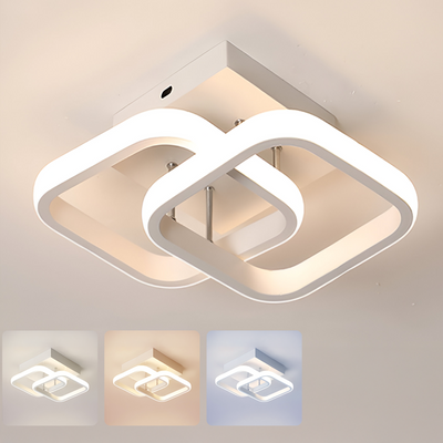 Żyrandol LED VERTEX Matrix, nakładające się diamenty, metalowe ramki, 11W, 2 diamenty, światło zimne/ciepłe/neutralne 3000K/4000K/6000K, biały