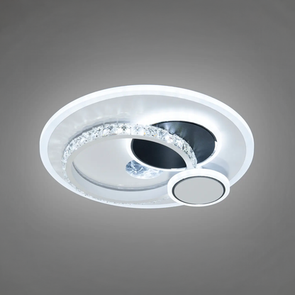 Żyrandol LED Heliox Crystal, 43W, 4 kół, zimno/gorące/neutralne światło, białe
