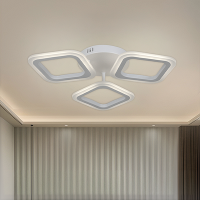 Żyrandol LED ERIKA 24W, 3 kwadraty, światło neutralne, biały 