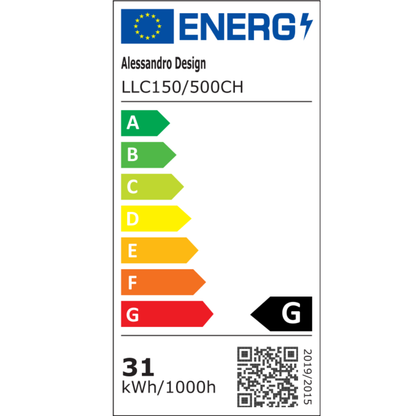 Żyrandol LED z pilotem i kryształem VERTUS 31W, 49cm, Okrąg, Światło Zimne/Ciepłe/Neutralne, Możliwość Przyciemniania, Chrom