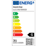 Żyrandol LED z pilotem i kryształem VERTUS 31W, 49cm, Okrąg, Światło Zimne/Ciepłe/Neutralne, Możliwość Przyciemniania, Złoty