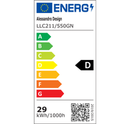 Kryształowy żyrandol LED LLC211/550GN okrągły, 29W, światło zimne/ciepłe/neutralne, zielone kryształy, błyszczący chrom