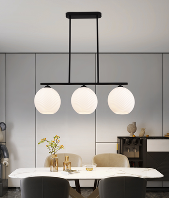 Żyrandol podwieszany LM520/3BK, 3XE27, 59*20*25, Czarny, Biały, Żelazo, Plexi