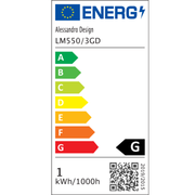 Podwieszany żyrandol LED LM550/3GD, 12W, światło 3000/4000/6000K, złoty