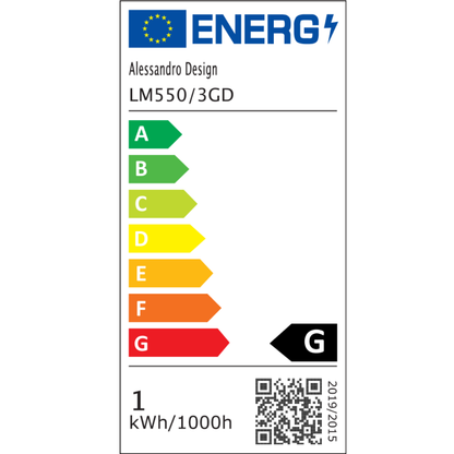 Podwieszany żyrandol LED LM550/3GD, 12W, światło 3000/4000/6000K, złoty