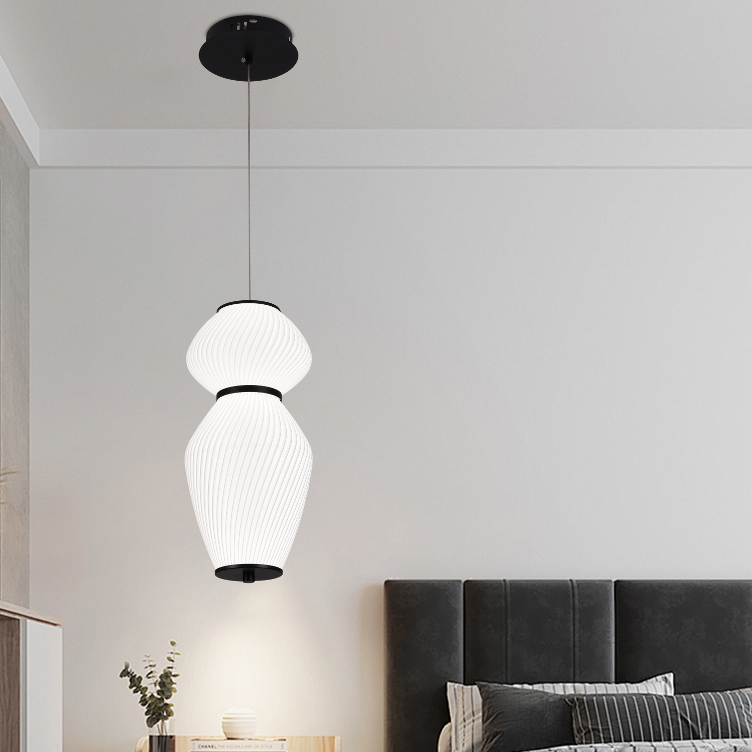 Lustra Suspendata LUMA, 33W, Lumina Calda/Rece/Neutra 3000K/4500K/6000K, Diametru 40.5 cm, Inaltime 16.5 cm, Alb, Plexiglas, Metal Lustre LED Default Title Alessandro Design
