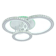 Żyrandol LED z pilotem i kryształem NOVA ROTONDA RGB 154W, 3 okręgi, światło zimne/ciepłe/neutralne, ściemnialny, biały