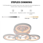 Żyrandol LED z pilotem i kryształem DAISY 49W, 4 elementy, światło zimne/ciepłe/neutralne, ściemnialny, biały 